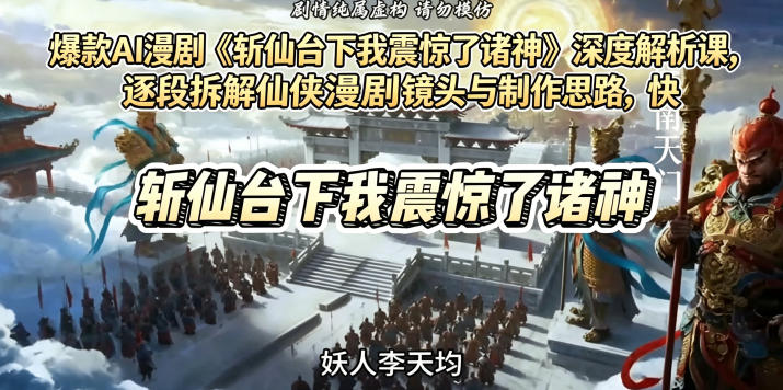 爆款AI漫剧《斩仙台下我震惊了诸神》深度解析课，逐段拆解仙侠漫剧镜头与制作思路，快速复刻爆款创作模式-如意资源库