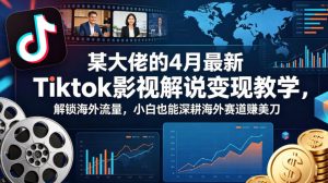 某大佬的4月最新Tiktok影视解说变现教学，解锁海外流量，小白也能深耕海外赛道賺美刀（更新）-如意资源库