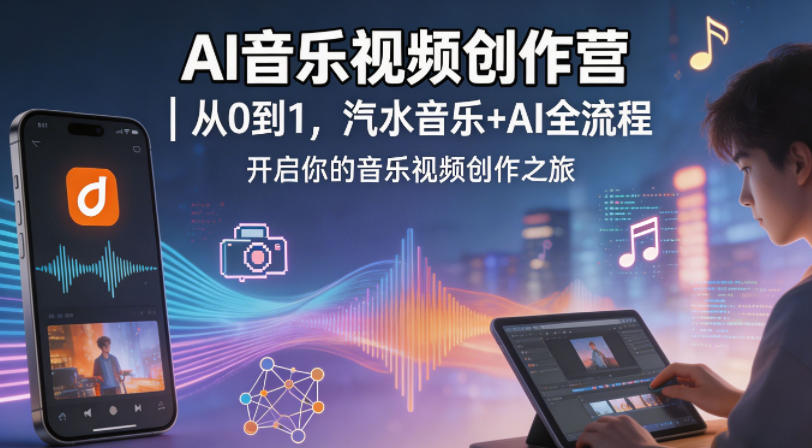 AI音乐视频创作营｜从0到1，汽水音乐+AI全流程，开启你的音乐视频创作之旅-如意资源库