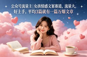 公众号流量主女孩情感文案赛道，流量大，好上手，平均3篇就有一篇万爆文章-如意资源库