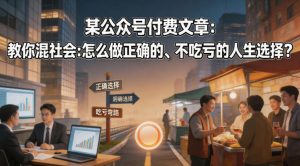 某公众号付费文章：教你混社会：怎么做正确的、不吃亏的人生选择？-如意资源库
