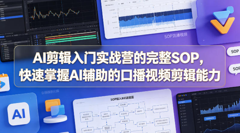 AI剪辑入门实战营的完整SOP，快速掌握AI辅助的口播视频剪辑能力-如意资源库