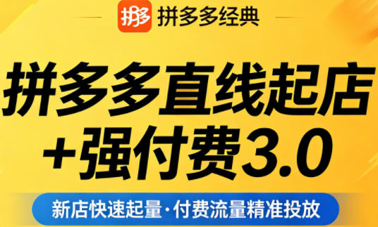 拼多多直线起店+强付费3.0，教你稳定起店、高效控投产、破解流量瓶颈（更新4月）-如意资源库