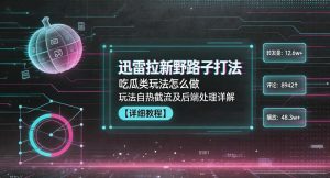 迅雷拉新野路子打法，吃瓜类玩法怎么做，玩法自热截流及后端处理详解-如意资源库