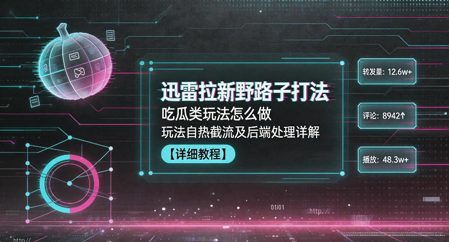 迅雷拉新野路子打法，吃瓜类玩法怎么做，玩法自热截流及后端处理详解-如意资源库