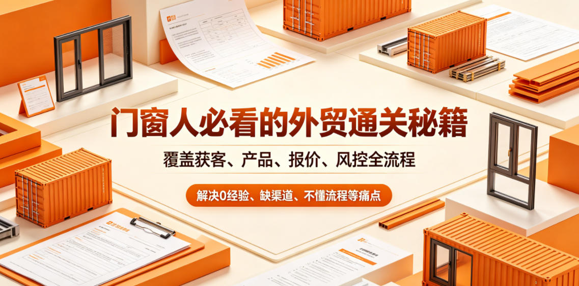 门窗人必看的外贸通关秘籍，块覆盖获客、产品、报价、风控全流程，解决0经验、缺渠道、不懂流程等痛点-如意资源库
