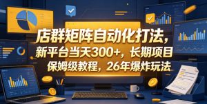 店群矩阵自动化打法,新平台当天300+,长期项目,保姆级教程,26年爆炸玩法【揭秘】-如意资源库