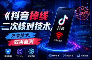 抖音掉线二次核对技术，外来技术，效果自测-如意资源库