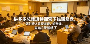 拼多多总裁班特训营下线课复盘，强付费才是硬道理，想賺钱，来这2天就够了-如意资源库