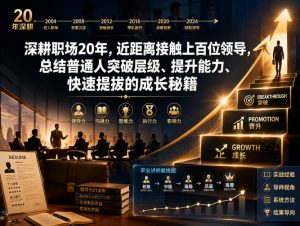 付费文章：深耕职场20年，近距离接触上百位领导，总结普通人突破层级、提升能力、快速提拔的成长秘籍（全网独家干货）-如意资源库