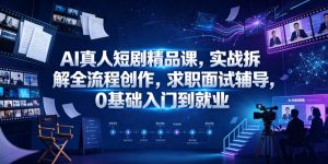 AI真人短剧精品课，实战拆解全流程创作，求职面试辅导，0基础入门到就业-如意资源库