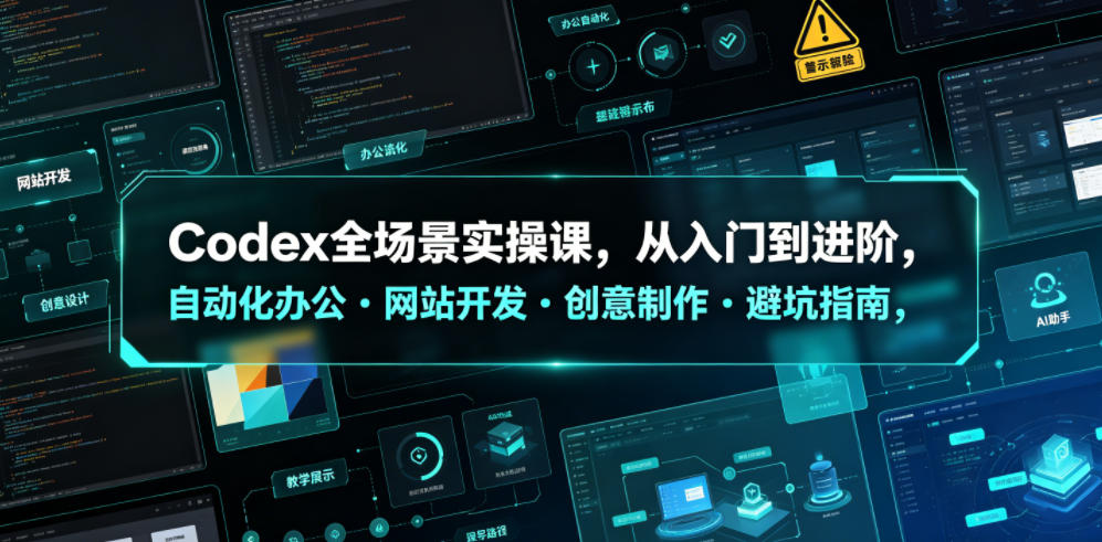 Codex全场景实操课，从入门到进阶，自动化办公・网站开发・创意制作・避坑指南，全流程教学-如意资源库