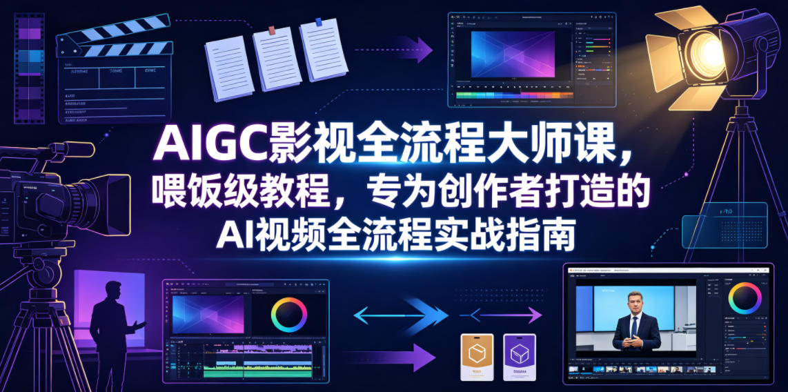 AIGC影视全流程大师课，喂饭级教程，专为创作者打造的AI视频全流程实战指南-如意资源库