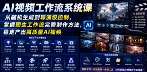 AI视频工作流系统课,从随机生成到导演级控制,掌握图生工作流完整制作方法,稳定产出高质量AI视频-如意资源库