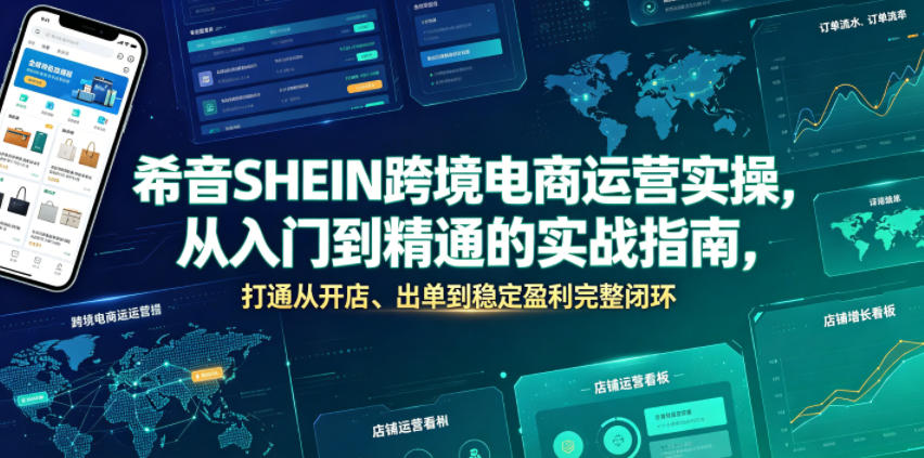 希音SHEIN跨境电商运营实操，从入门到精通的实战指南，打通从开店、出单到稳定盈利完整闭环-如意资源库