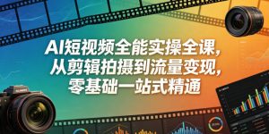 AI短视频全能实操全课，从剪辑拍摄到流量变现，零基础一站式精通-如意资源库