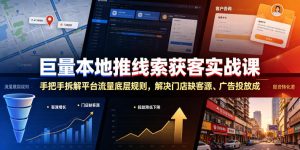 巨量本地推线索获客实战课，手把手拆解平台流量底层规则，解决门店缺客源、广告投放成本高、留资转化差等痛点-如意资源库