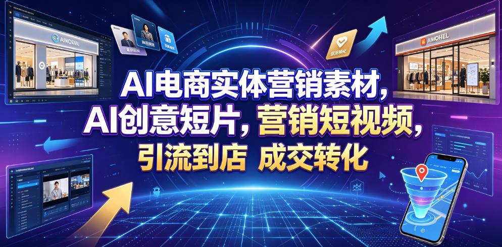AI电商实体营销素材，AI创意短片，高效打造营销短视频，轻松引流到店，稳定提升门店客流与成交转化-如意资源库