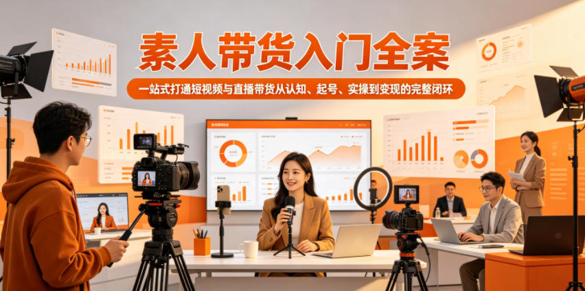 素人带货入门全案，一站式打通短视频与直播带货从认知、起号、实操到变现的完整闭环-如意资源库