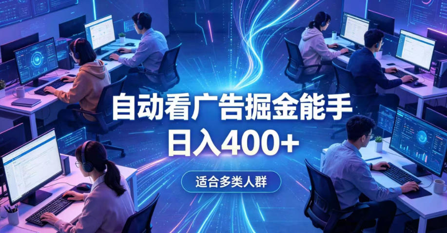 全脚本0基础自动看广告，单日收益400+，别再找高门槛副业，项目简单上手，收益看得见，没有复杂操作，AI全自动，设置一次全天自动跑收益【揭秘】-如意资源库