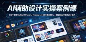 AI辅助设计实操案例课，手把手教学Stable Diffusion、Midjourney与PS协同技巧，掌握前沿AI辅助设计技术-如意资源库