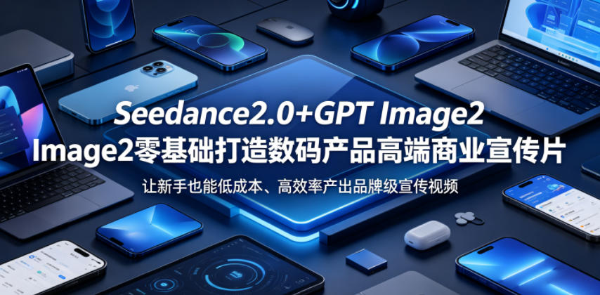 Seedance2.0+GPT Image2零基础打造数码产品高端商业宣传片，让新手也能低成本、高效率产出品牌级宣传视频-如意资源库