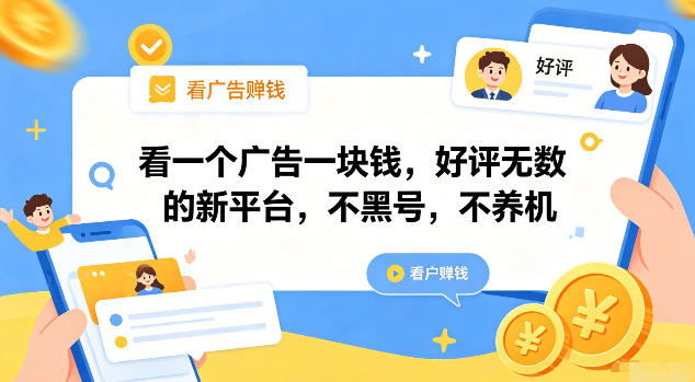 看一个广告一块钱，好评无数的新平台，不黑号，不养机【揭秘】-如意资源库