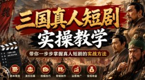 三国真人短剧实操教学，带你一步步掌握真人短剧的实战方法-如意资源库