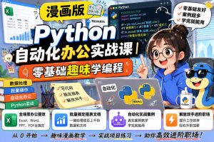 漫画版Python自动化办公实战课｜零基础趣味学编程，全场景办公提效、批量搞定报表文档、解放双手进阶职场-如意资源库