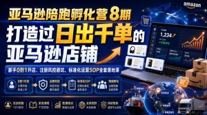 亚马逊陪跑孵化营8期，打造过日出千单的亚马逊店铺，新手0到1开店、注册风控避坑、标准化运营SOP全套落地课-如意资源库