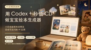 AI应用实战案例,用Codex+秒悟CLl做宝宝绘本生成器,小白也能把生活想法变成可访问的AI应用-如意资源库