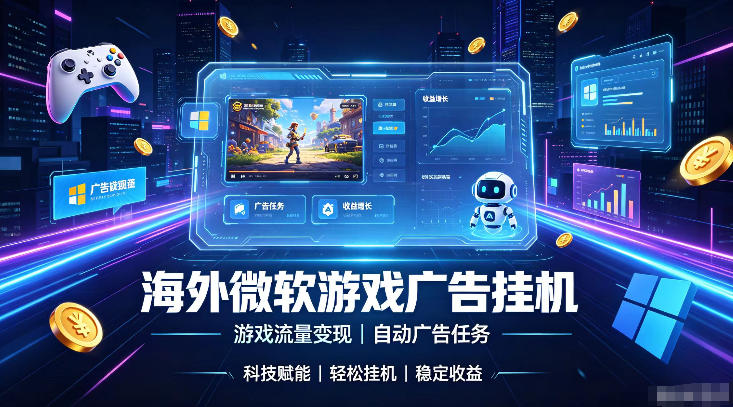 海外游戏广告自动挂G，轻资产海外副业风口，单设备稳定产出500+【揭秘】-如意资源库