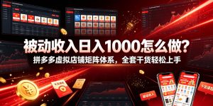 被动收入日入1000怎么做？拼多多虚拟店铺矩阵体系，全套干货轻松上手【揭秘】-如意资源库