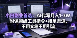 小白副业首选：AI代写月入1-3W，附保姆级工具指令+接单渠道，不用文笔不用引流【揭秘】-如意资源库