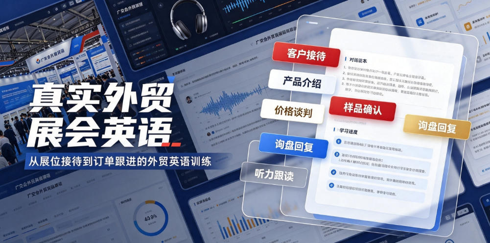 真实外贸展会英语，广交会外贸口语听力突击课程【音频】-如意资源库