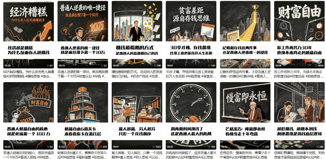 【AI书单】财富书籍图文解读玩法，一键直出，几十条视频，跑出1000单，全流程拆解，新手也可以上手-如意资源库