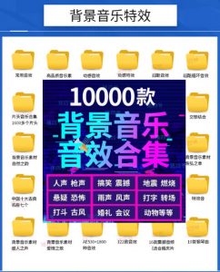 宝藏级音效素材包!10000+款背景音乐音效素材合集,自然片头婚礼会议常用音效包,分类清晰-如意资源库