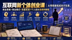 互联网新个体创业课｜从零搭建低成本小生意，商业思维+商业模式+流量实战+个人成长全闭环教程-如意资源库