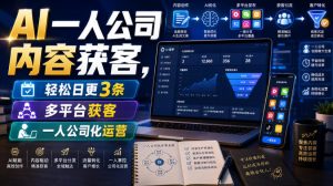 AI一人公司内容获客，轻松日更3条，多平台获客，一人公司化运营（更新0827）-如意资源库