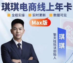 琪琪电商-拼多多年卡2026年8月更新，全类目自然流+付费爆单+擎天柱3.0大促卡流量+非标品高阶运营全套实战课-如意资源库
