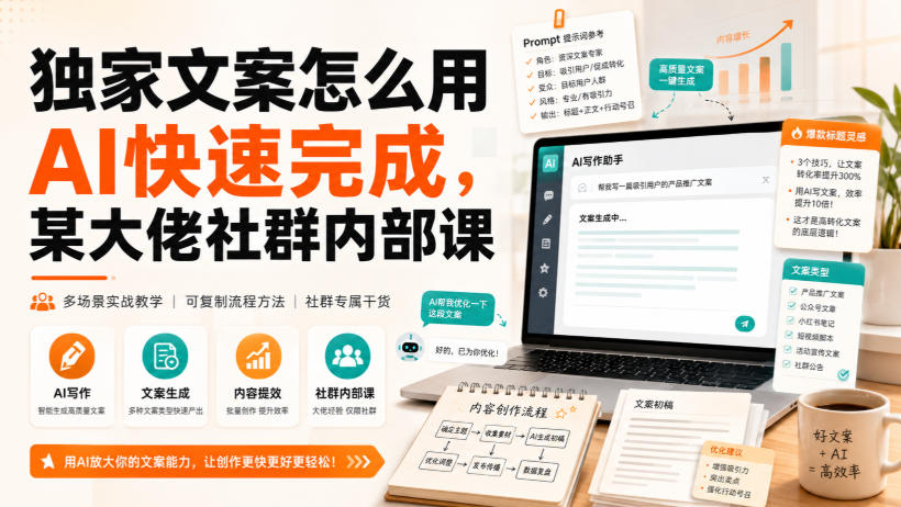 独家文案怎么用AI快速完成，某大佬社群内部课-如意资源库