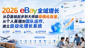 2026 eBay全域增长，从0基础起步到大师级规模化放量，从个人英雄到团队运作，建立自动化增长系统-如意资源库