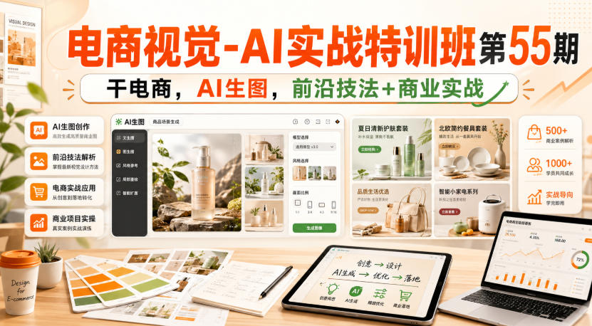 电商视觉-AI实战特训班第55期，干电商，AI生图，前沿技法+商业实战-如意资源库