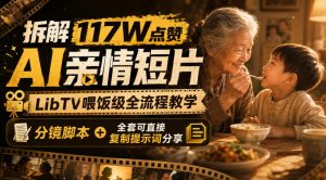 拆解117W点赞AI亲情短片，LibTV喂饭级全流程教学，分镜脚本+全套可直接复制提示词分享-如意资源库
