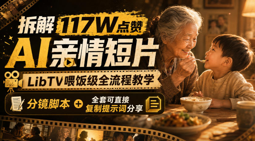 拆解117W点赞AI亲情短片，LibTV喂饭级全流程教学，分镜脚本+全套可直接复制提示词分享-如意资源库