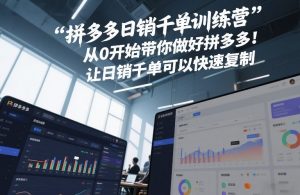 拼多多日销千单训练营，从0开始带你做好拼多多，让日销千单可以快速复制(更新26年8月)-如意资源库