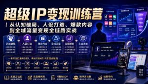 超级IP变现训练营｜从认知破局、人设打造、爆款内容到全域流量变现全链路实战-如意资源库