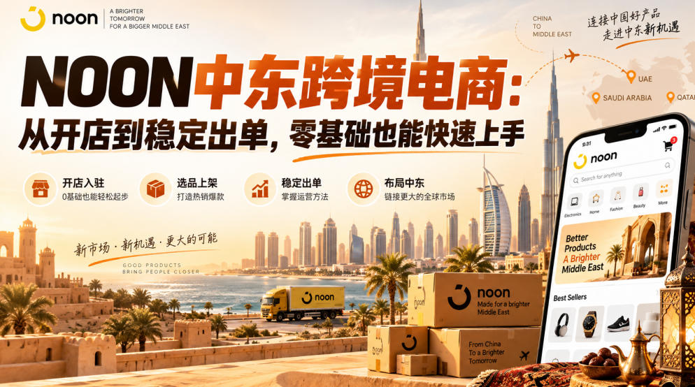 NOON中东跨境电商：从开店到稳定出单，零基础也能快速上手（更新2026）-如意资源库