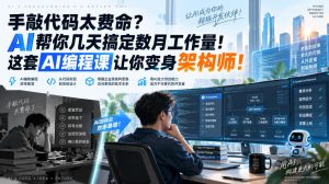 手敲代码太费命?AI帮你几天搞定数月工作量!这套AI编程课让你变身架构师!【原创双语字幕】-如意资源库