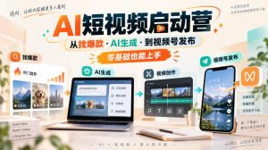 AI短视频启动营，从找爆款·AI生成·到视频号发布，零基础也能上手-如意资源库